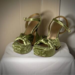 Circus by Sam Edelman Green Velvet Platform Sandals